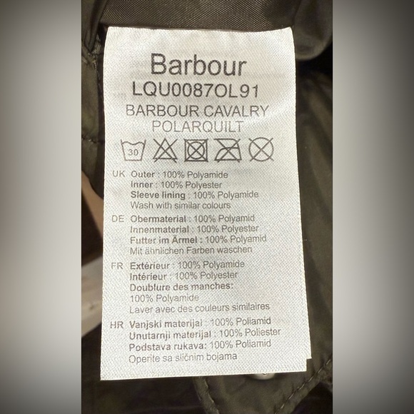 NWTs Barbour Cavalry Polarquilt Jacket. Olive. Size 4 US - Picture 9 of 11
